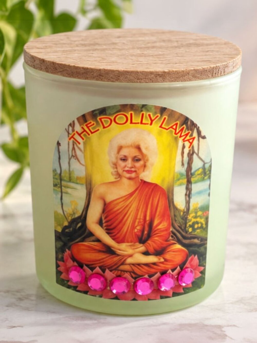 The Dolly Lama ✨ Healing & Peace Scented Art Candle | Handmade Embellished